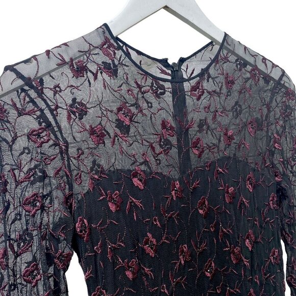 PAMELA DENNIS Couture Silk Evening Gown Sz 10 Formal Long Dress Burgundy Black - Picture 3 of 16